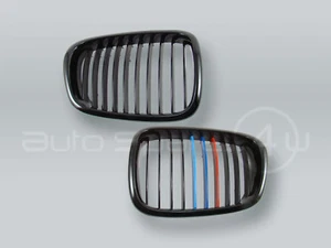 Black M-Color Front Hood Grille PAIR fits 2001-2003 BMW 5-Series E39 - Picture 1 of 2
