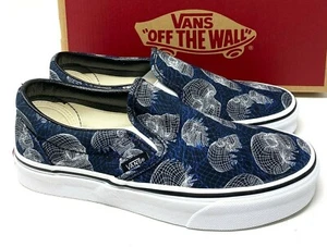 VANS Classic Slip On Wireframe Skull Black Canvas Sneakers Women's VN0A33TB9IB - Picture 1 of 10