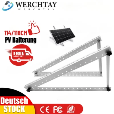 MARKENLOS Solarpanel Halter 114/118cm Solarmodul Balkonkraftwerk Flachdach Montage Ständer