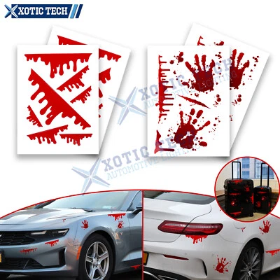 Bleeding Blood w/Handprint Stickers For Car Front Grill Side Window Rear Bumper - Image 1 of 4