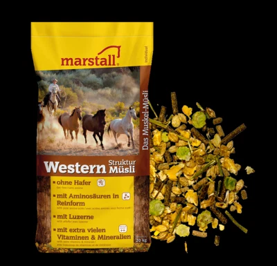 Marstall Western Struktur-Müsli 20kg Pferdefutter Luzerne Aminosäure ohne Hafer