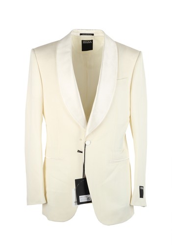 OFF WHITE Giacca da pranzo smoking ZEGNA Venezia Off White taglia 46 36R U.S. Giacca Blazer...