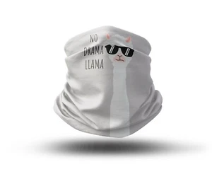 Washable Fabric Face Cover Neck Gaiter Unique Print No Drama Llama EU Made - Picture 1 of 5