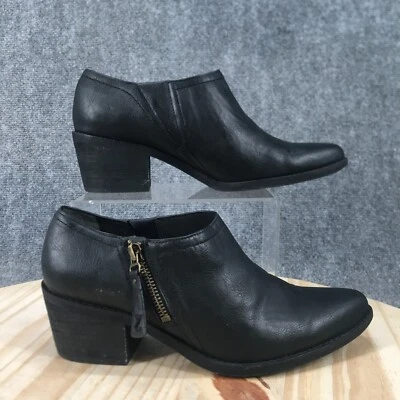 Zodiac Botas Mujer 7.5 Margot Botines Cuero Negro Tacones Bloque Cremallera Foto 1 de 4