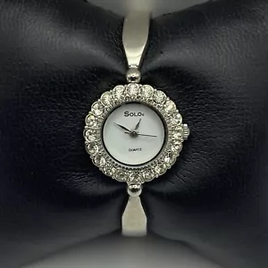 21mm Solo Quartz Wristwatch White Dial Silver Tone Untested For Parts/Repair - Picture 1 of 18