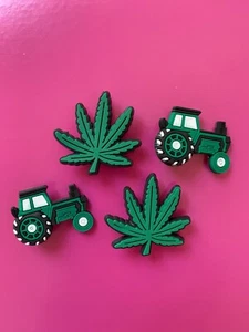 4 Shoe Charms Tractor Weed Leaf Clog Wristband Bracelet Accessories For Croc - Picture 1 of 9