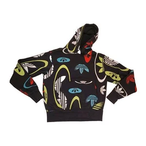 Men's adidas Originals Big Trefoil Hoodie Size Small Black  - Picture 1 of 4