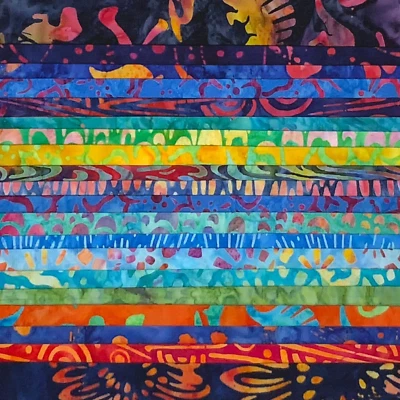 Lunn Fabric Batiks Stash Builder 20 Fat Quarters FQ Batik Pack Rainbow Dino #682 - Image 1 of 2