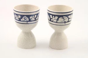 2 Vintage Dedham Pottery The Potting Shed Bunny Rabbit Goblets - Picture 1 of 8