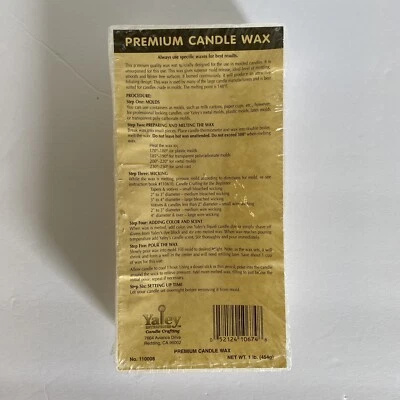 Yaley Premium Candle Crafting Wax 1lb Block Crafts - Brand New in Sealed Plastic - Image 1 of 3