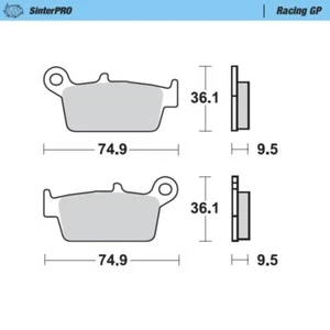MotoMaster Rear Brake Pads for TM MX 250 2001-2004 SinterPRO Racing GP - Picture 1 of 1
