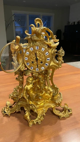 Bronze Dore French Mantel Clock Louis XV Style 19th Century by Picard / Freres Cover