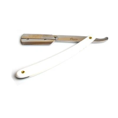 RASOIO A MANO LIBERA MANICO BIANCO MEZZA LAMA HALF BLADE AURORE FREE HAND RAZOR - Immagine 1 di 3