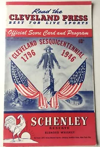 Programma Baseball 1946 Cleveland Indians Vs New York Yankees segnato 10 firme - Foto 1 di 4