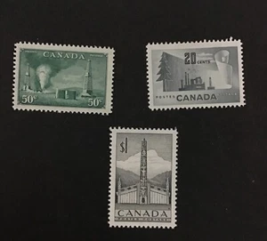 CANADÁ 1950-1953 VF-XF montado sin montar o nunca montado Sc#294, 316, 321, (W38) - Imagen 1 de 2