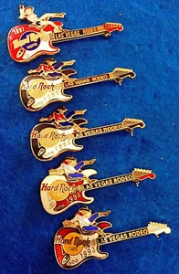 VEGAS RODEO REITEN COWBOY FENDER GITARRE Hard Rock Cafe 5 VERSCHIEDENE PIN SET - Bild 1 von 1