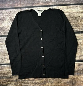 VTG St Michael from Marks & Spencer Silk Cardigan Sweater Women's Size 6 Black - Picture 1 of 9
