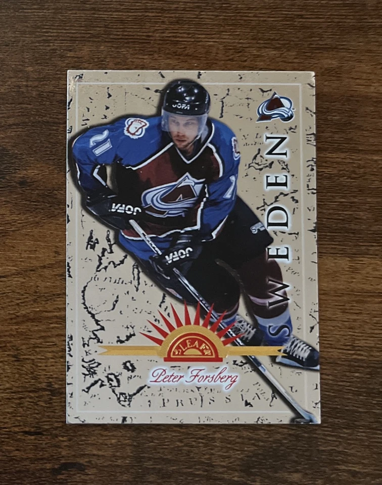 1997-98 Leaf International Stars Peter Forsberg #3 Colorado Avalanche HOF - Image 1 of 2