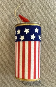 Vintage Christmas Tree Ornament Handmade Felt USA Patriotic Stars And Stripes - Picture 1 of 6