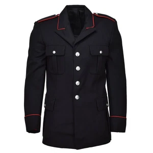 Original Italian military black wool carabinieri formal jacket red stripes - Picture 1 of 5