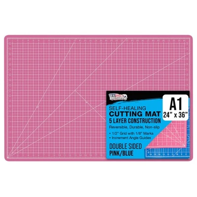 Alfombra de corte duradera de doble cara autocurativa de 5 capas ROSA/AZUL 24" X 36" Foto 1 de 4