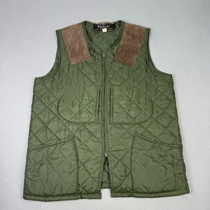 Vintage Barbour Gilet Mens Large Green Keeperwear Quilted Vest Hunting Shooting - Picture 1 of 10