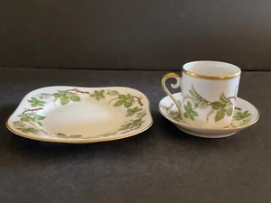 Vintage Hackefors Porcelain Dessert Set Teacup Saucer & Plate Sweden 1960's 3pc - Picture 1 of 5
