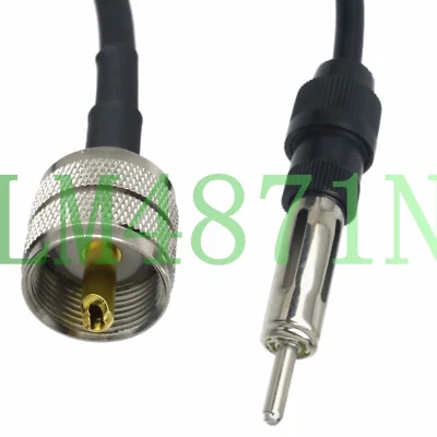 PL259 to DIN M/M Car radio AM/FM CD/DVD Aerial antenna RG58 adapter 10" Cable - Image 1 of 4