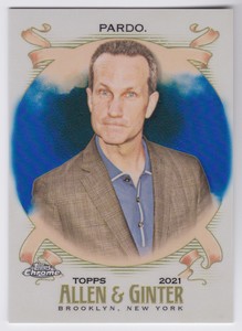 2021 Topps Allen & Ginter Chrome Jimmy Pardo Blue Refractor 079/150