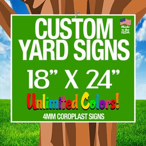 5 18x24 Full Color Yard Signs Custom Double Sided - Picture 1 of 2