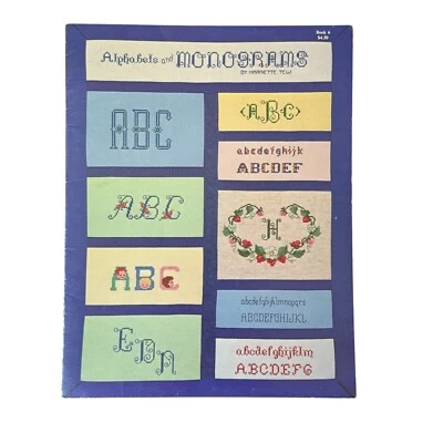 Vtg Harriette Tew Alphabets & Monograms Cross Stitch Book Patterns Needlework - Image 1 of 4