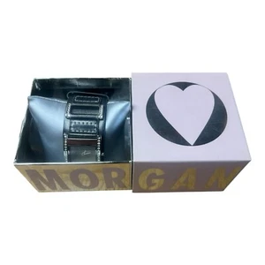 Morgan Ladies Watch In Box Silver With Costume Diamonds On The Strap And Bezel - Picture 1 of 8
