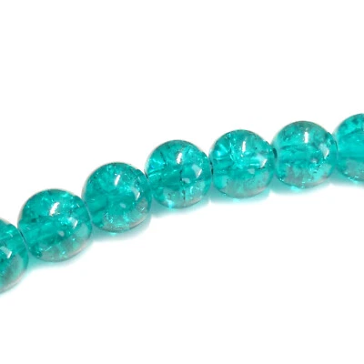 Glasperlen Crackle rund 8 mm tannen grün ca. 105 Perlen Spacer nenad-design - Bild 1 von 4