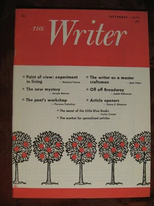 The WRITER magazine September 1973 Marjorie Franco Joseph Hansen Jane Yolen - Picture 1 of 1