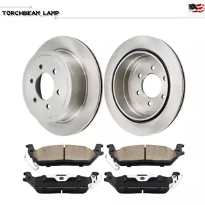 Rotores traseros perforados pastillas de freno de cerámica para Ford F-150 Lincoln Mark LT 2004-2008 - Imagen 1 de 12