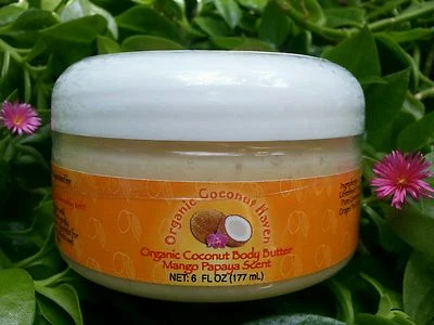 Organic Coconut Body Butter Mango Papaya Scent 6oz. Ultra Healing For Your Skin - Image 1 of 4