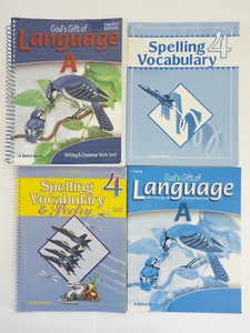 Abeka 4 Language Arts Curriculum God's Gift of Language A Teacher Edition Keys - Picture 1 of 4