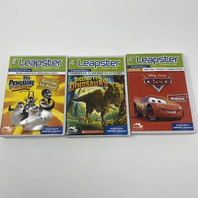 Leapster Leap Frog Learning Games: Dinosaurs, Penguins Madagascar & Cars - Image 1 of 2
