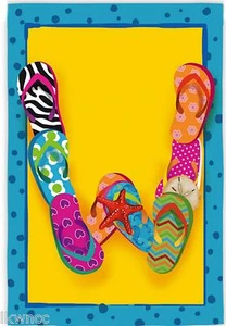 EVERGREEN  FLIP-FLOPS "W" SUEDE  MINI  GARDEN  FLAG with FREE SHIPPING - Picture 1 of 1