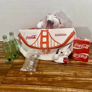 Coca-Cola Fanny Pack w Coca-Cola Collectibles Salt & Pepper Shakers, Plush Bear - Picture 1 of 18