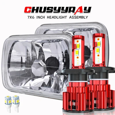 Pair For Ford F150 F250 F350 1978-1986 5x7 inch LED Headlights Hi/Low beam - Image 1 of 4