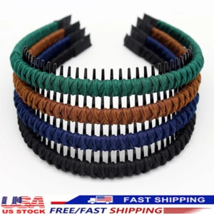 4Pcs Braided Headband Wave Style Hoop Band Comb Sports Hair Hoop for Women - Picture 1 of 7