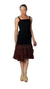 1950s Lace Flamenco Dress Fishtail Wiggle Dress Fit and Flare Mermaid Dress - Foto 1 di 10