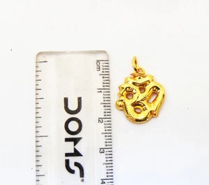 Indian Amulets Om Pendant 22k Gold Plated Chain Religious Jewelry Men's & Women - Picture 1 of 2