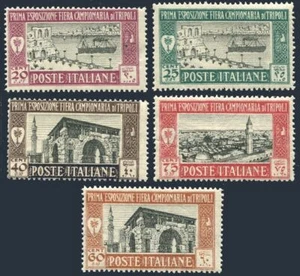 Libya B5-B9,MNH.Michel 51-55 Tripolitanien. 1st Stamps Fair.View of Port Tripoli - Picture 1 of 1