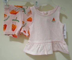 NWT Carter's Two Piece Shorts Outfit Girl's Size 3 Months - Picture 1 of 2