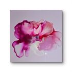 Original Art Acrylic Canvas Abstract  Painting (14"X14") Pink Matter Floral 