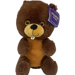 Kellytoy Beaver Plush Stuffed Animal With Tag Brown 12" Soft Toy Seated - Picture 1 of 15