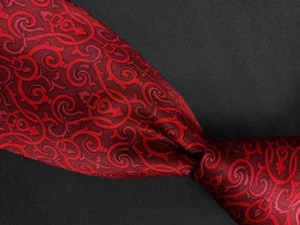 Donald Trump Signature Collection Red Ornate Geometric 100% Silk Men's Neck Tie - Picture 1 of 8
