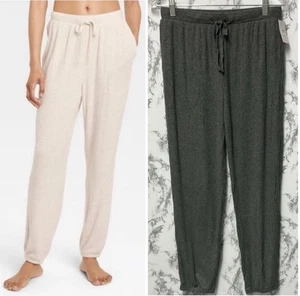 Pantaloni pigiama donna Auden grigio scuro con coulisse a costine comodi jogger taglia S - Foto 1 di 13